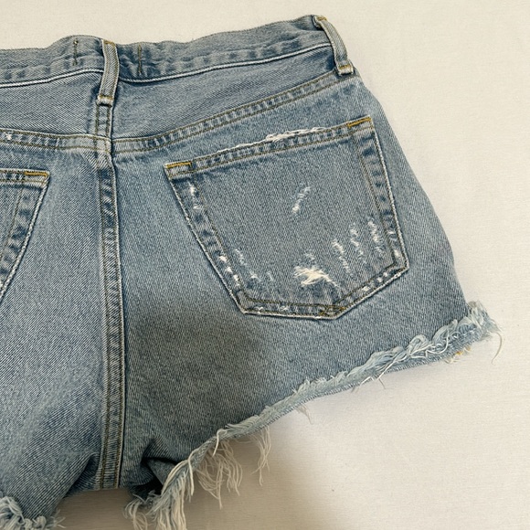AGOLDE CUTOFF DENIM JEAN SHORT BLUE DISTRESSED MID RISE WOMEN SIZE 23 - Picture 10 of 11